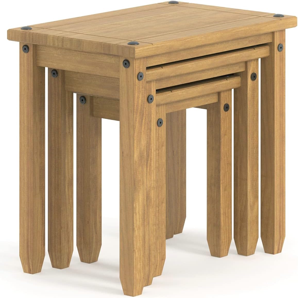 Small Coffee Table - Nesting Tables - Wood Nesting Tables - Small Coffee Tables for Living Room - Nesting Tables Set of 3 - (Brown)