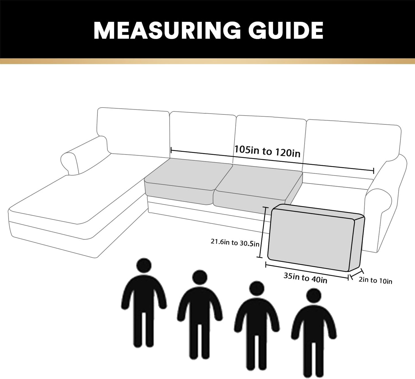 PrinceDeco Velvet Stretch Couch Cushion Cover Soft Cushion Slipcover for Chair Loveseat Sofa Cushion Furniture Protector Seat Cushion Sofa Cover (3 Piece XL Sofa Cushion Covers, Taupe)