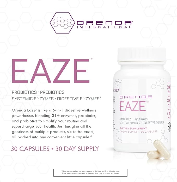 Orenda Eaze®: Gut Wellness Capsules 6-in-1 Digestive 30 Capsules