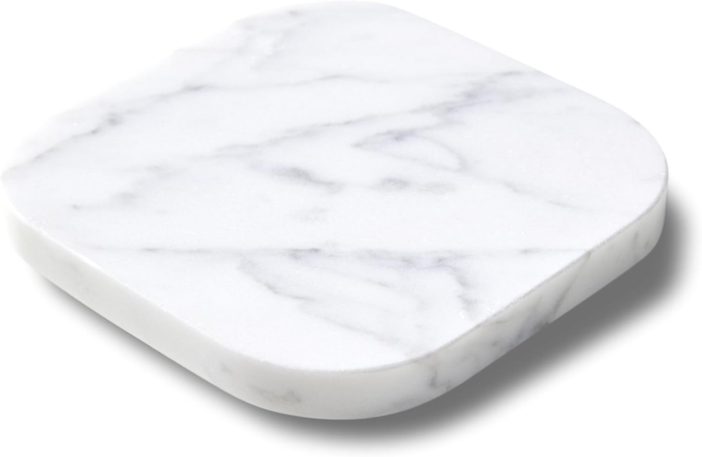 ๐๐ฎ๐ฑ๐ฎ๐ซ๐ฒ ๐๐ญ๐๐ฅ๐ข๐๐ง 100% Marble Tile Coasters โ Set of 4 โ Square Modern Bar Coasters for Drinks, Coffee โStone Holder for Home Dรฉcor, Housewarming Gifts (Carrara White)