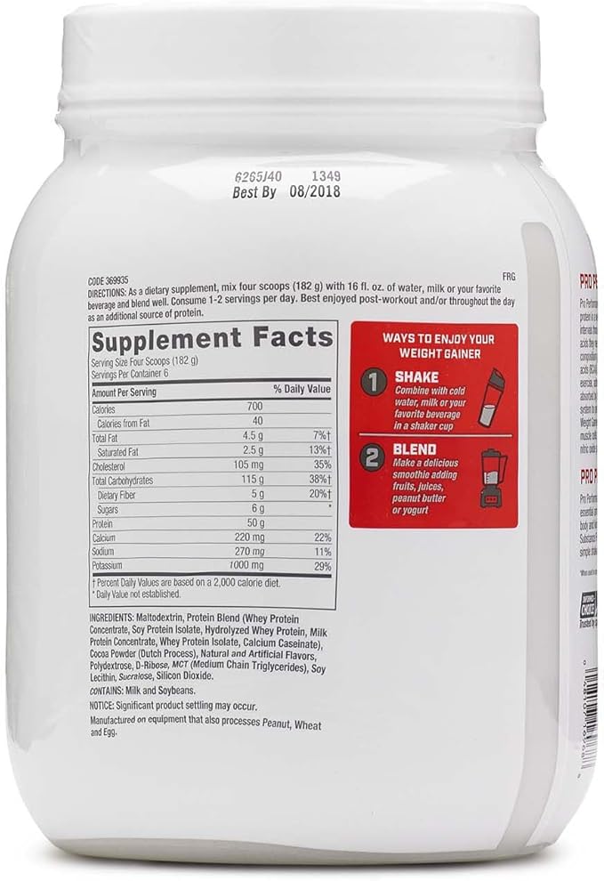 GNC Pro Performance Weight Gainer Protein Powder | Increase Muscle Mass | Banned Substance Tested | Double Chocolate | 6 Servings