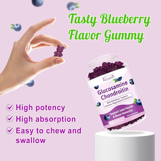 Sugar Free Glucosamine Chondroitin Gummies, 1500mg 60 Cts