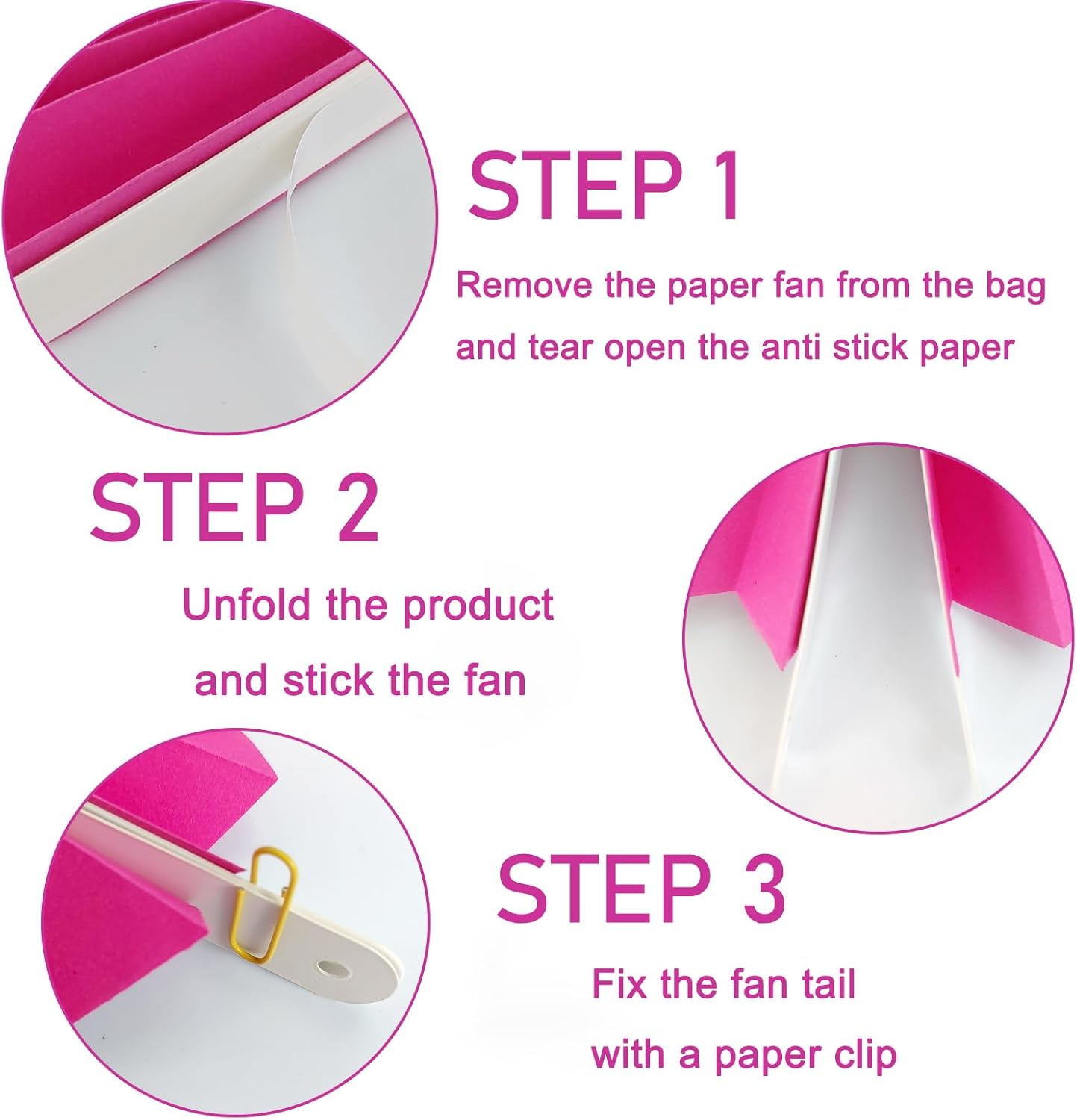 Red Graduation Party Decor,Girls Party Decorations ,Party Supplies Party Fans 16in, Anniversary Decorations for Party,Wedding Graduation Events Accessories 30 Color DIY Set (Rose Red)