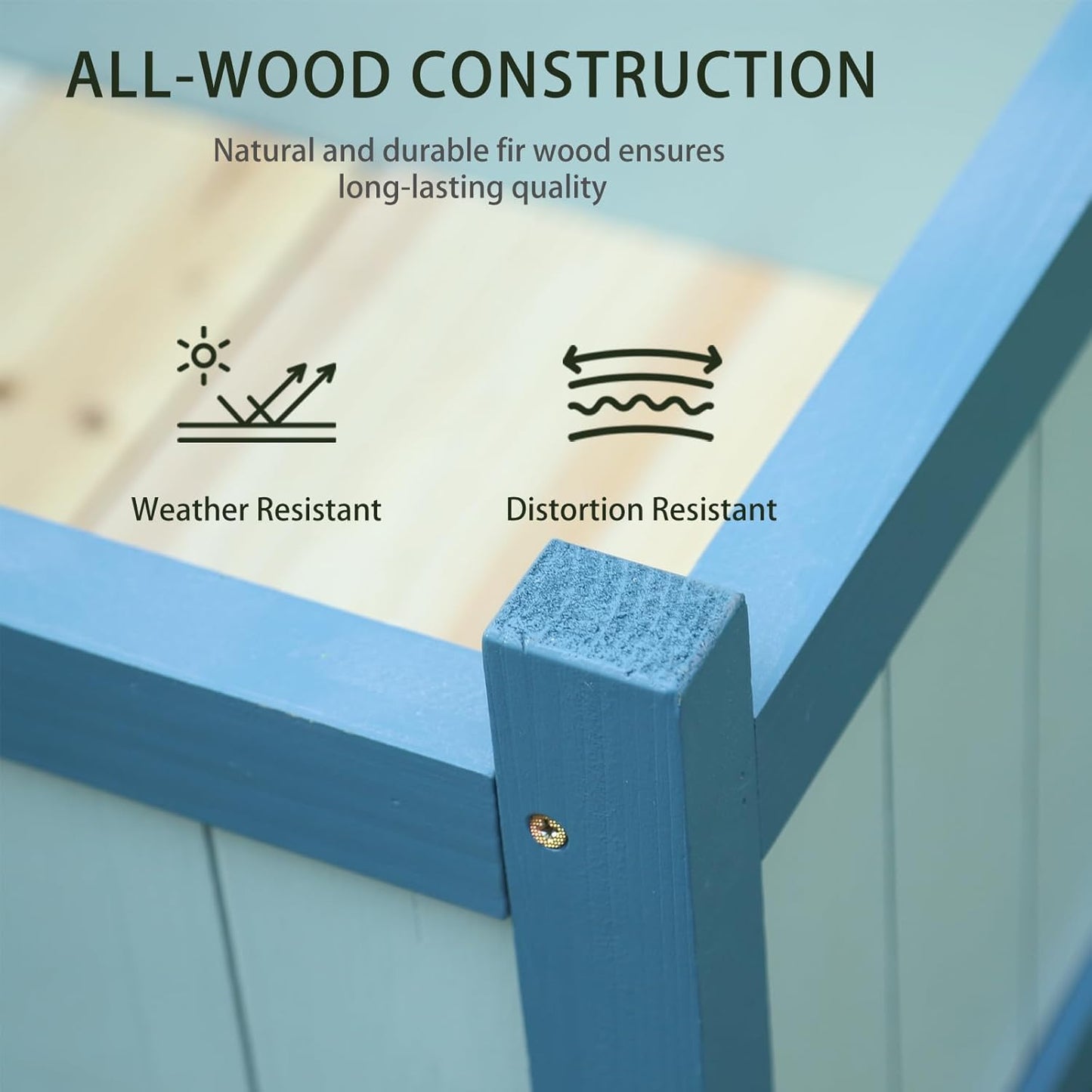 Wood Planter with Trellis Raised Garden Bed for Climbing Plants Elevated Wooden Planter Box,Outdoor Gardening Planting Bed to Grow Vegetables Climbing Plants Herbs Flowers (Blue)