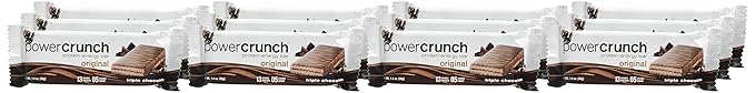 Power Crunch Protein Wafer Bars, High Protein Snacks with Delicious Taste, Triple Chocolate, 1.4 Ounce (12 Count) (Pack of 2)