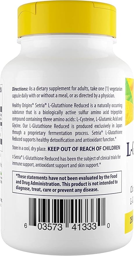 Healthy Origins L-Glutathione (Setria) Reduced, 250 mg 60 Veggie