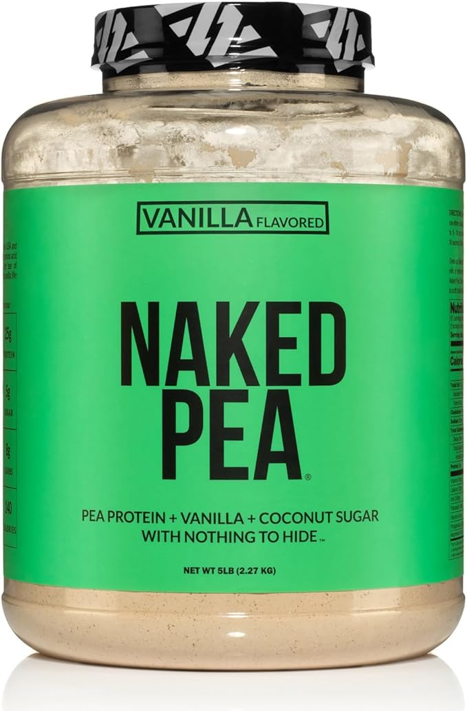 Naked Pea - Vanilla Pea Protein - Pea Protein Isolate from North American Farms - 5lb Bulk, Plant Based, Vegetarian & Vegan Protein. Easy to Digest, Non-GMO, Gluten Free, Lactose Free, Soy Free