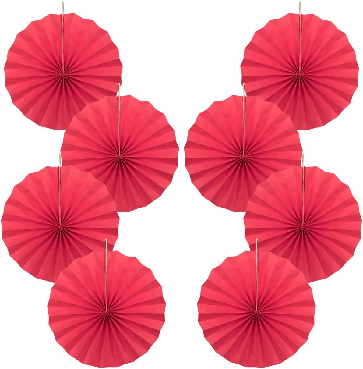 Red Birthday Decorations,DIY Red Paper Fans Hanging Decoration ,Party Supplies Party Fans 12in, Wedding Graduation Events Accessories 30 Color DIY Set (Red)