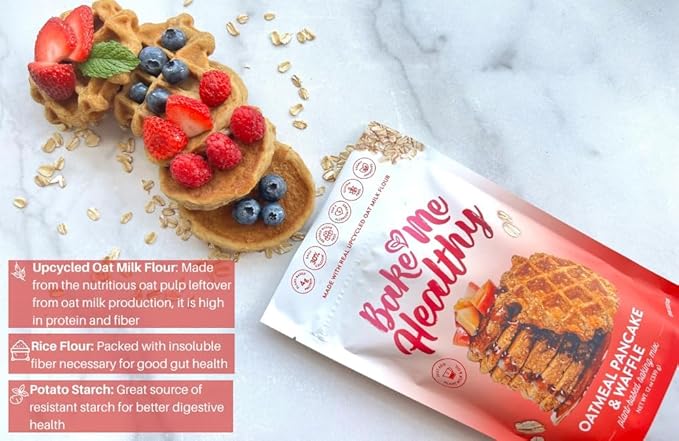 Bake Me Healthy Oatmeal Pancake Mix 9 Allergens 12oz Dairy 12 Plant