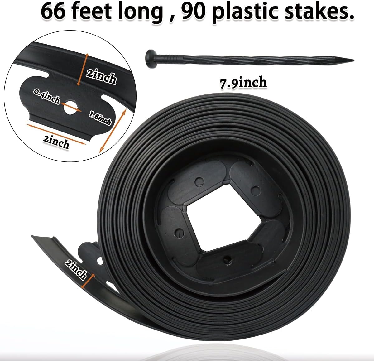 Landscape Edging,Flower Bed Edging no dig,Lawn Edging Garden Edging Border(60feet-Black)