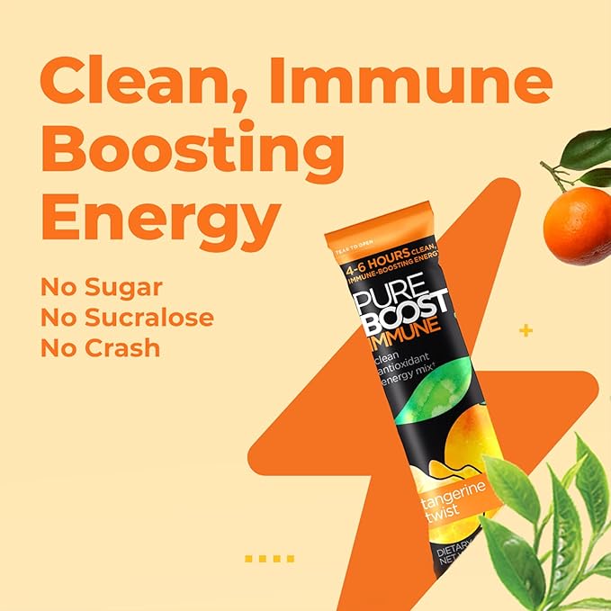 Pureboost Immune Clean Energy Drink Mix: 1200 mg 28 Vitamins, 30 Count)