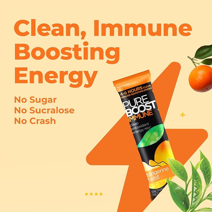 Pureboost Immune Clean Energy Drink Mix: 1200 mg 28 Vitamins, 30 Count)