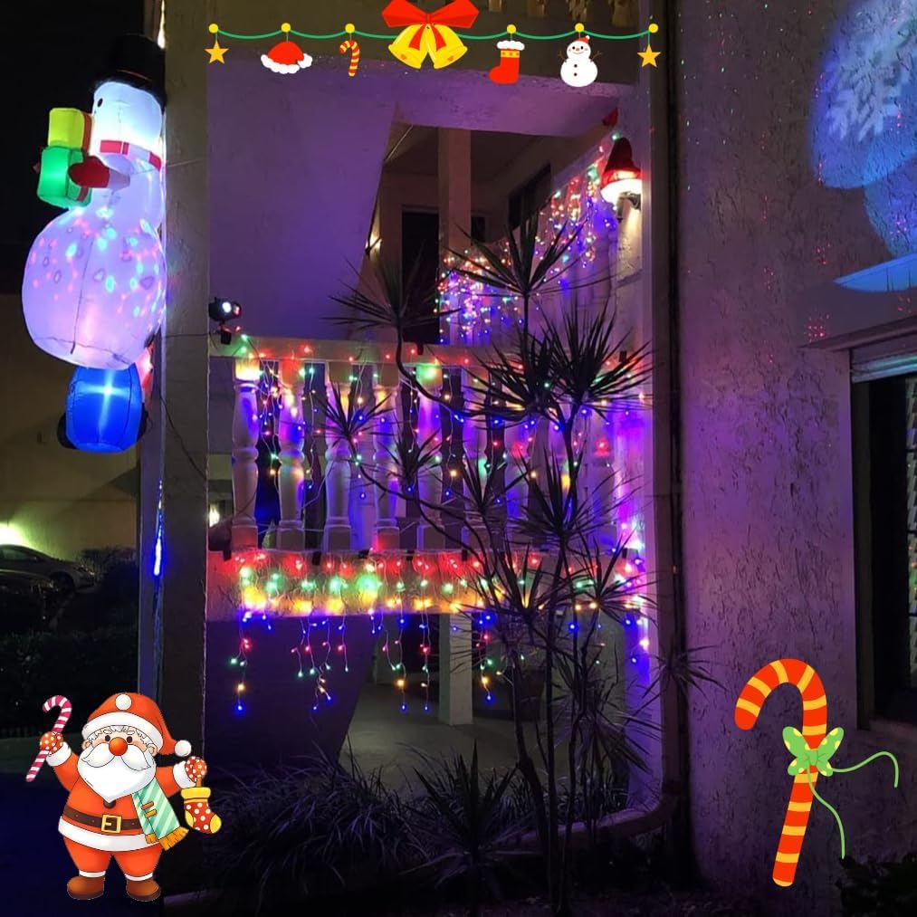 YEGUO 66ft 800 LED Christmas Lights Outdoor Waterproof, 160 Drops Christmas Icicle Light Indoor, 8 Modes Icicle Xmas Lights with Memory Timer(Multicolor)