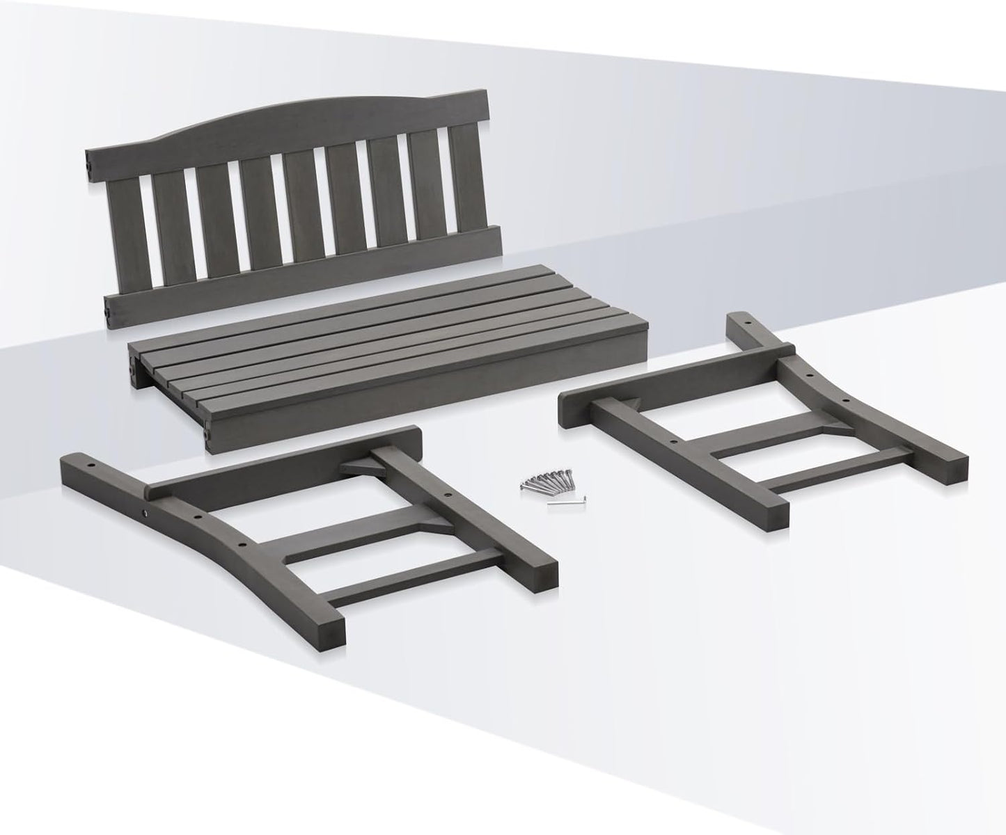 Psilvam 2-Person Outdoor Memorial Bench, All-Weather Poly Lumber Garden Bench, Rot-Resistant Outdoor Patio Bench for Park,Porch,and Church(Grey)