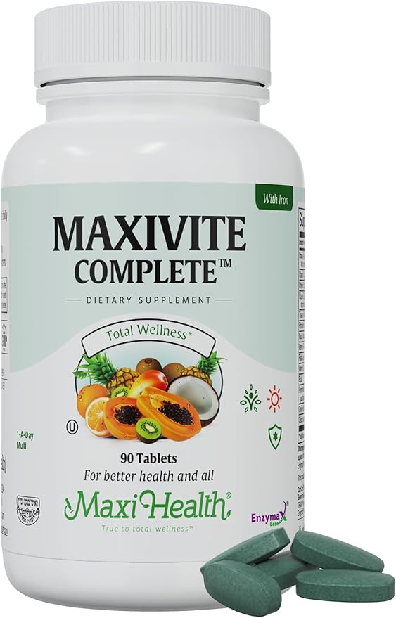 Maxi Health Complete Once Daily Vitamins B1 B2 B2 B3 B3 B6 B6 B12 B12 C D3 E (90 Tablets)