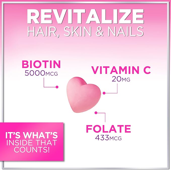 Hair Vitamins Gummy with Biotin 5000 60 Gummies