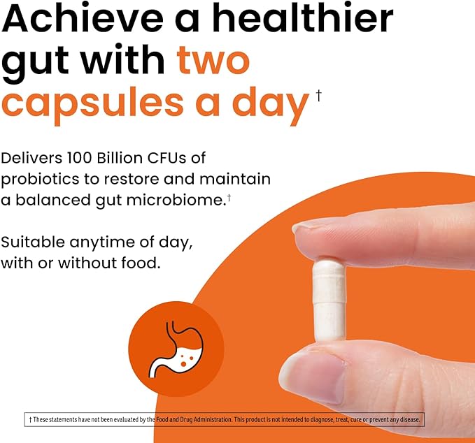 Ombre Healthy Gut Probiotics for Digestive 100 Billion 30 Servings
