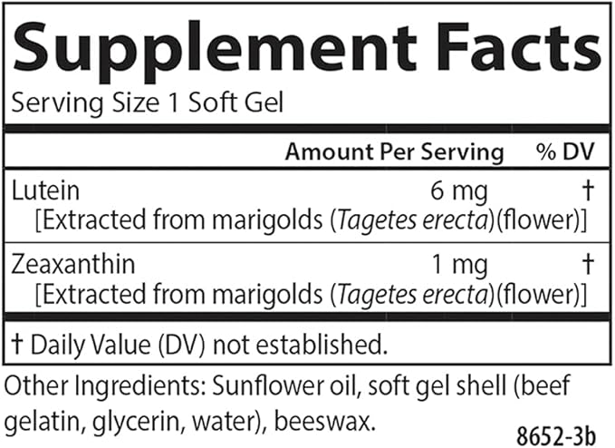 Carlson - Lutein, 6 mg, Healthy 180 Softgels