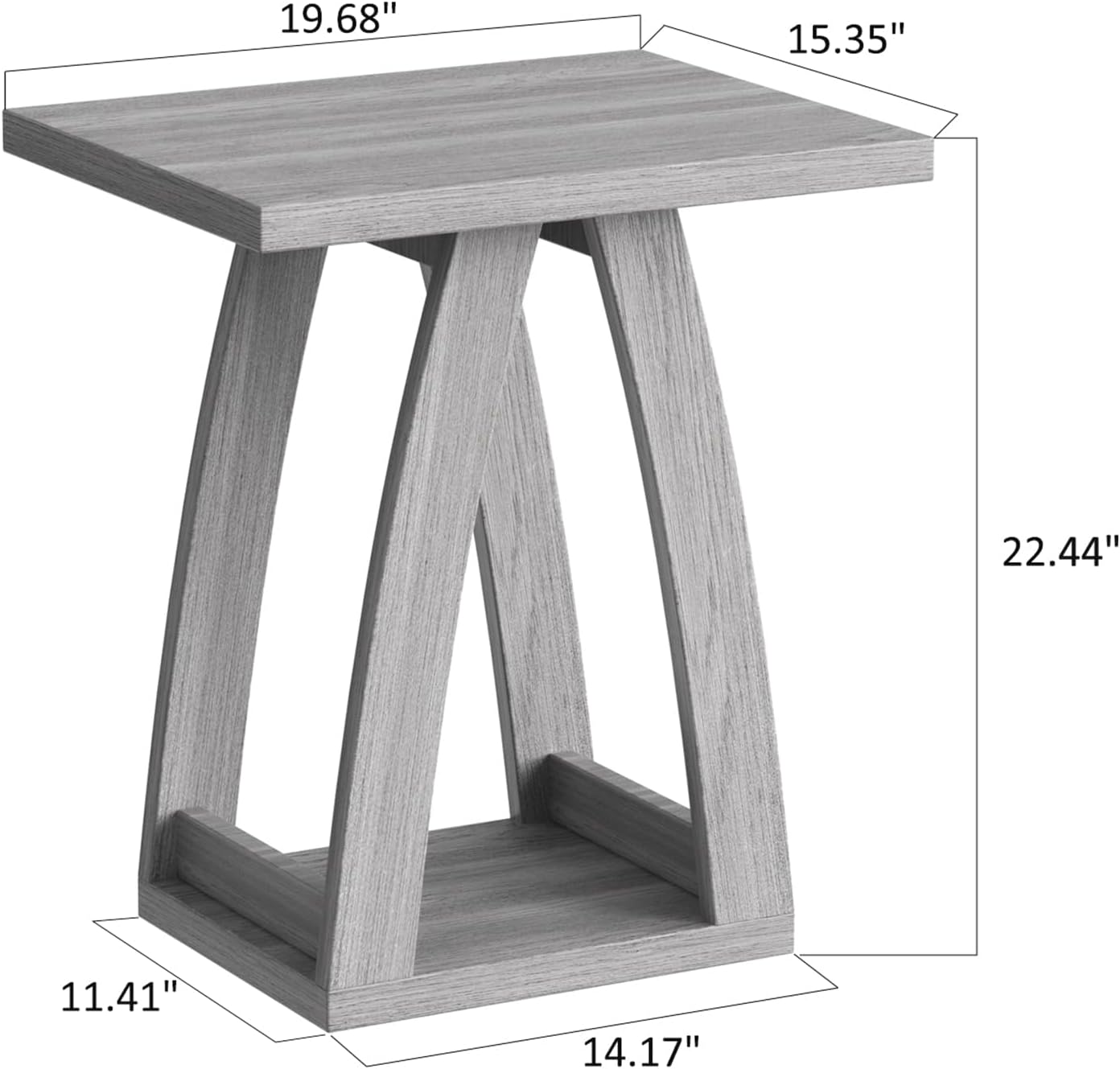 End Tables Living Room, Side Table Beside Sofa, Nightstand for Bedroom, Couch Side Table with Shelf, Modern End Table for Living Room, Grey End Table Set of 2