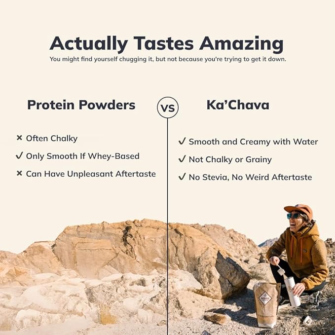 Ka’Chava All-In-One Nutrition Shake Blend, Vanilla, 85+ Superfoods, 26g Vitamins 25g Plant-Based 2lb