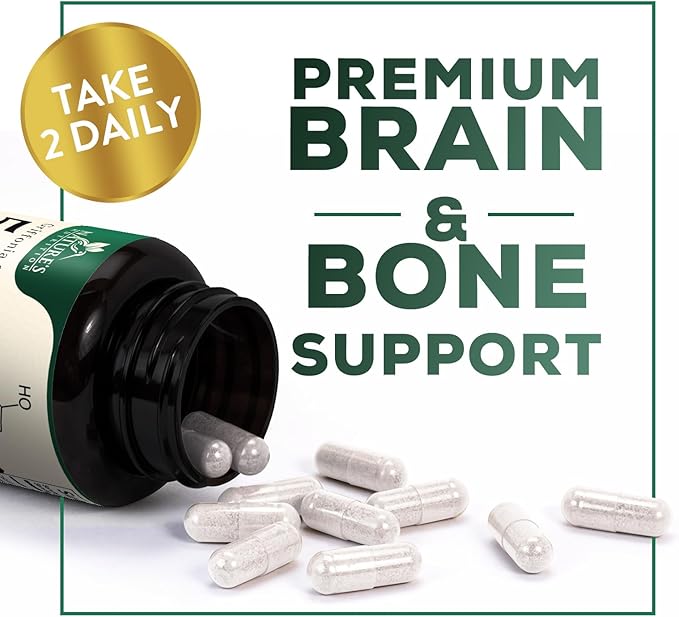 5 HTP Supplement Vegetarian Capsules 200mg 5HTP Plus Calcium for Brain Support - Extra Strength Griffonia Simplicifolia 5-HTP Formula - 5 Hydroxytryptophan - Gluten Free & Non-GMO - 120 Capsules