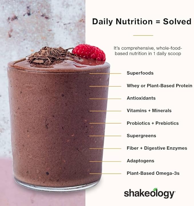 Shakeology Whey Protein Powder Blend - Gluten Free, Superfood Protein Shake with Vitamins and Minerals - Helps Support Healthy Weight Loss, Lean Muscle Support, Gut Health - Chocolate, 14 Servings