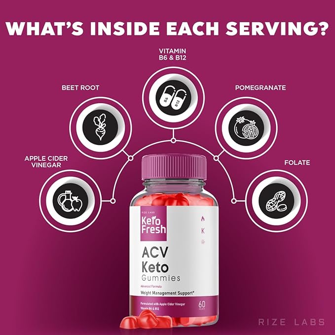 Keto Fresh ACV Gummies for Advanced Weight Loss, Gummies to Increase Energy Levels, Used to Improve Sleep and Prevents Fatigue (120 Gummies)