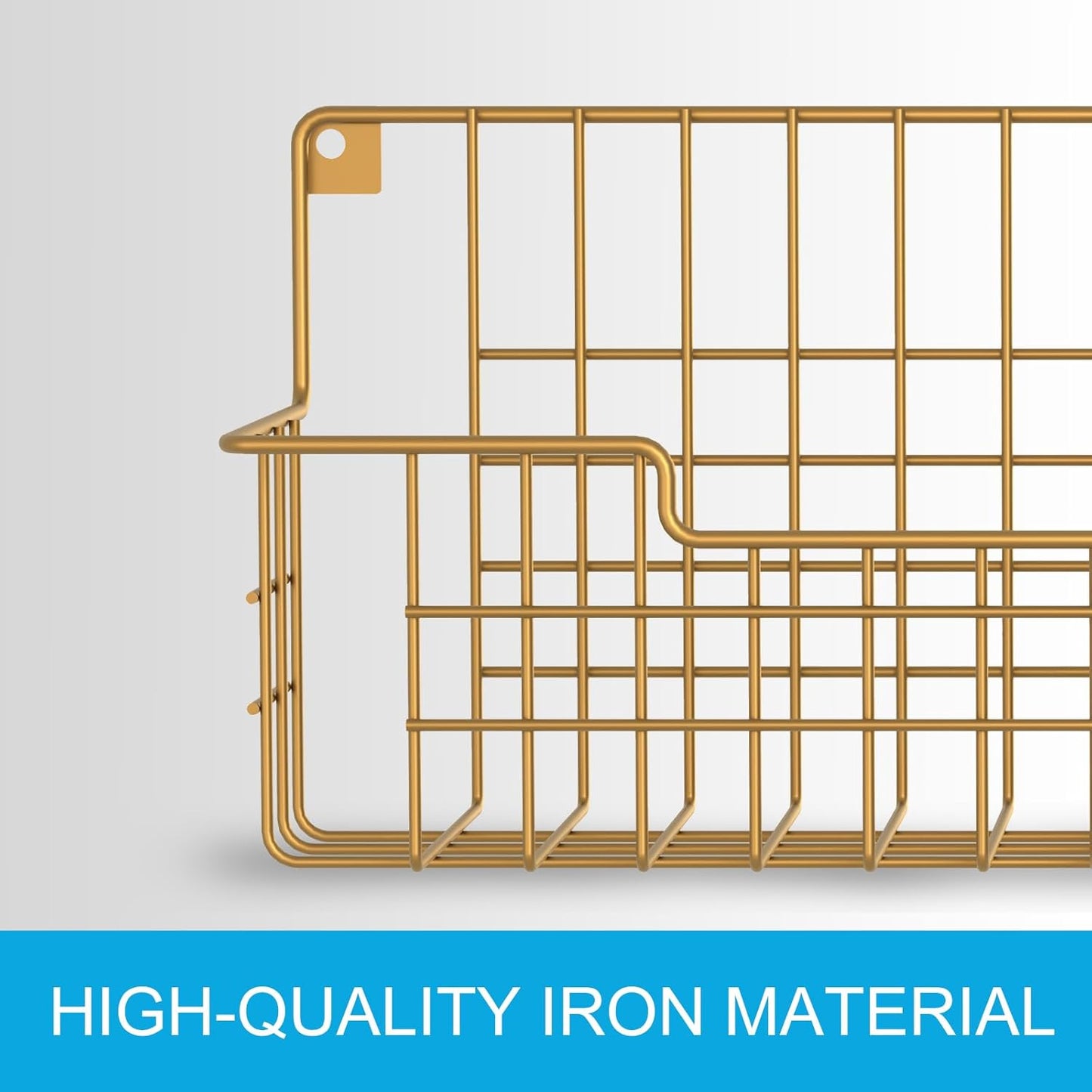 Spice Rack, 4-Pack Seasoning Organizer Wall Mounted for Kitchen Storage Organization, Metal Spice Holder Shelf for Cabinet, Pantry, Gold