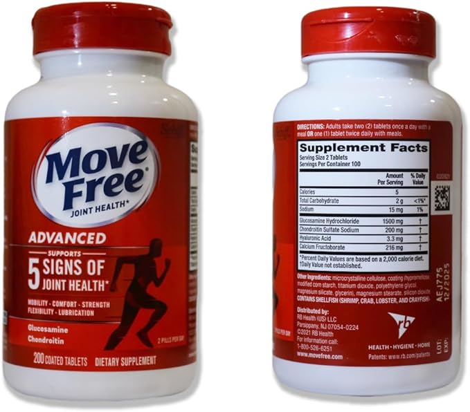Move Free Advanced Glucosamine Chondroitin + 200 Tablets (100 Servings)*