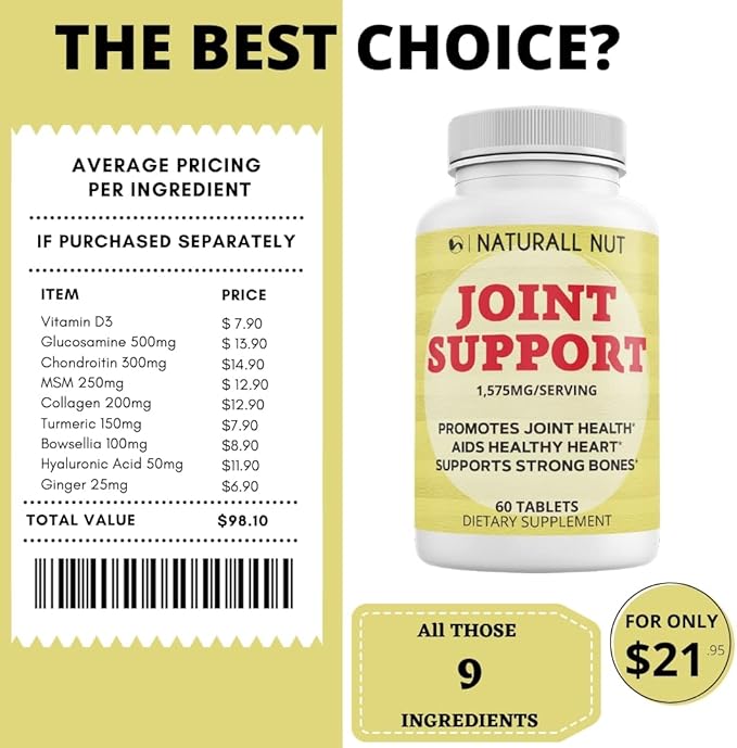 High Potency Joint Support Formulation, Antioxidant 60 Tablets