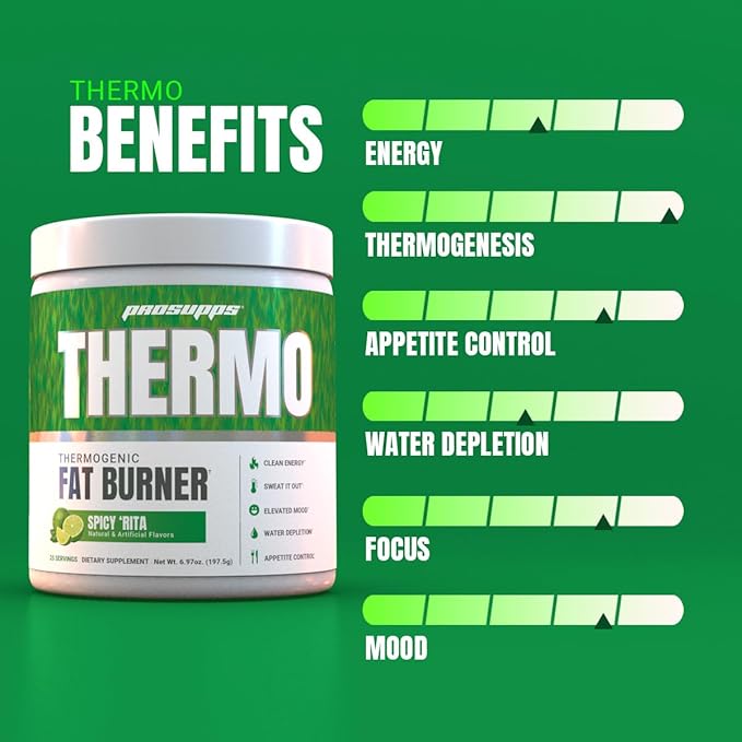 PROSUPPS Thermo Fat Burning Thermogenic Powder - Weight Management and Pre Workout - Energy, Mood, Appetite Control (Spicy 'Rita)