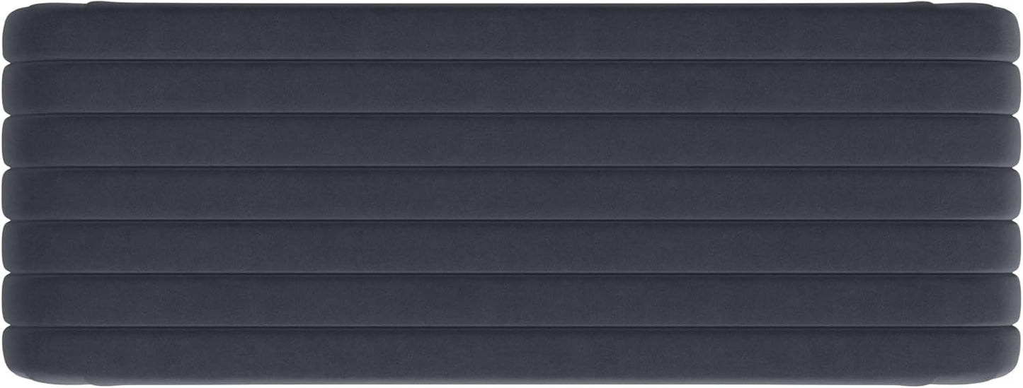 Modern Arch Channel Bedroom Bench Ottoman, 48" Entryway Bench and Shoe Rack, Soft Cushion Bench for Bedroom End of Bed, Ottoman Bench for Living Room, Bedroom, Entryway (Beach Blue Velvet)