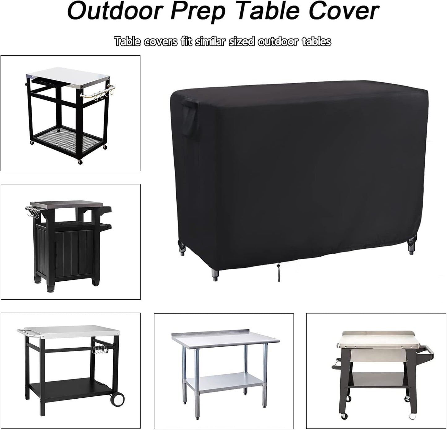 Kingling Outdoor Prep Table Cover, Waterproof Stainless Steel Table Covers Metal Table Cover Protection for Patio Kitchen Prep Work Tables - 36''L x 24''W x 35''H