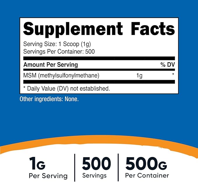 Nutricost Pure MSM Powder 500 Grams