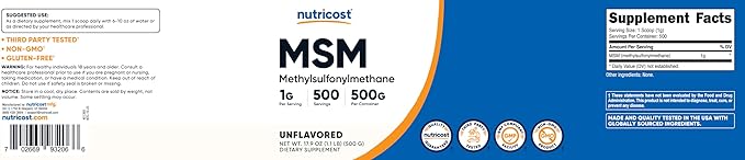 Nutricost Pure MSM Powder 500 Grams