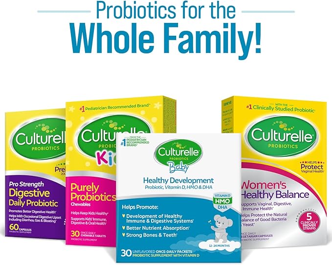 Culturelle Baby Healthy Development Probiotic, Vitamin 1+, Gluten 30 Count