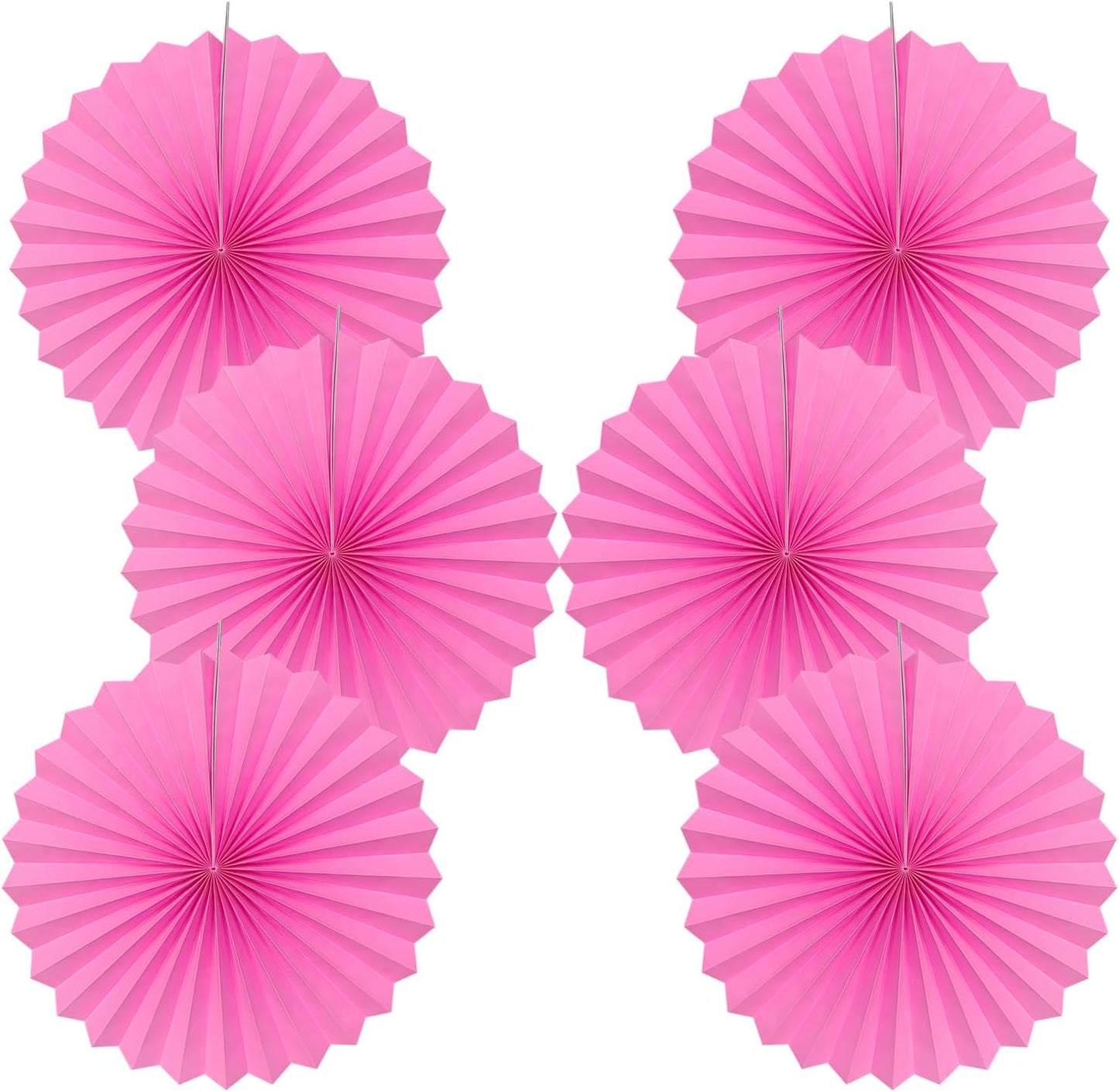 Red Hanging Paper Fans,Red Accessories Paper Decorations for Party,Valentines Day Decorations,Photo Booth Props Decor,16in Hanging Paper Fans 30 Color DIY Set (Magenta)