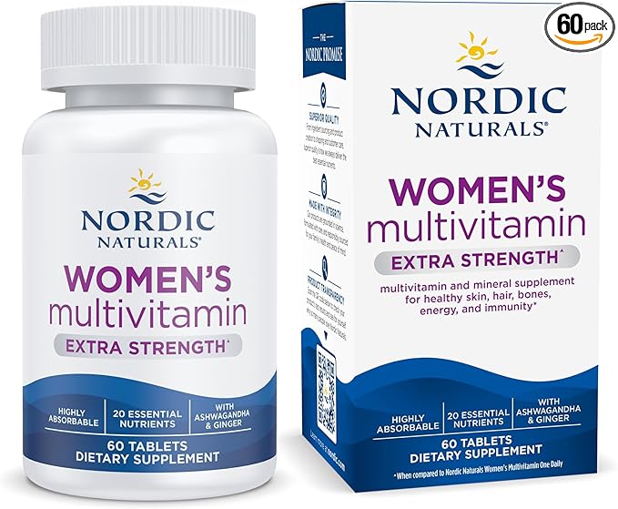 Nordic Naturals Women’s Multivitamin Extra Strength 20 Essential 60 Tablets 30 Servings