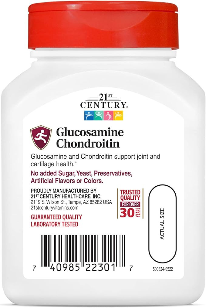 21st Century Glucosamine Chondroitin 500/400mg 60 Count