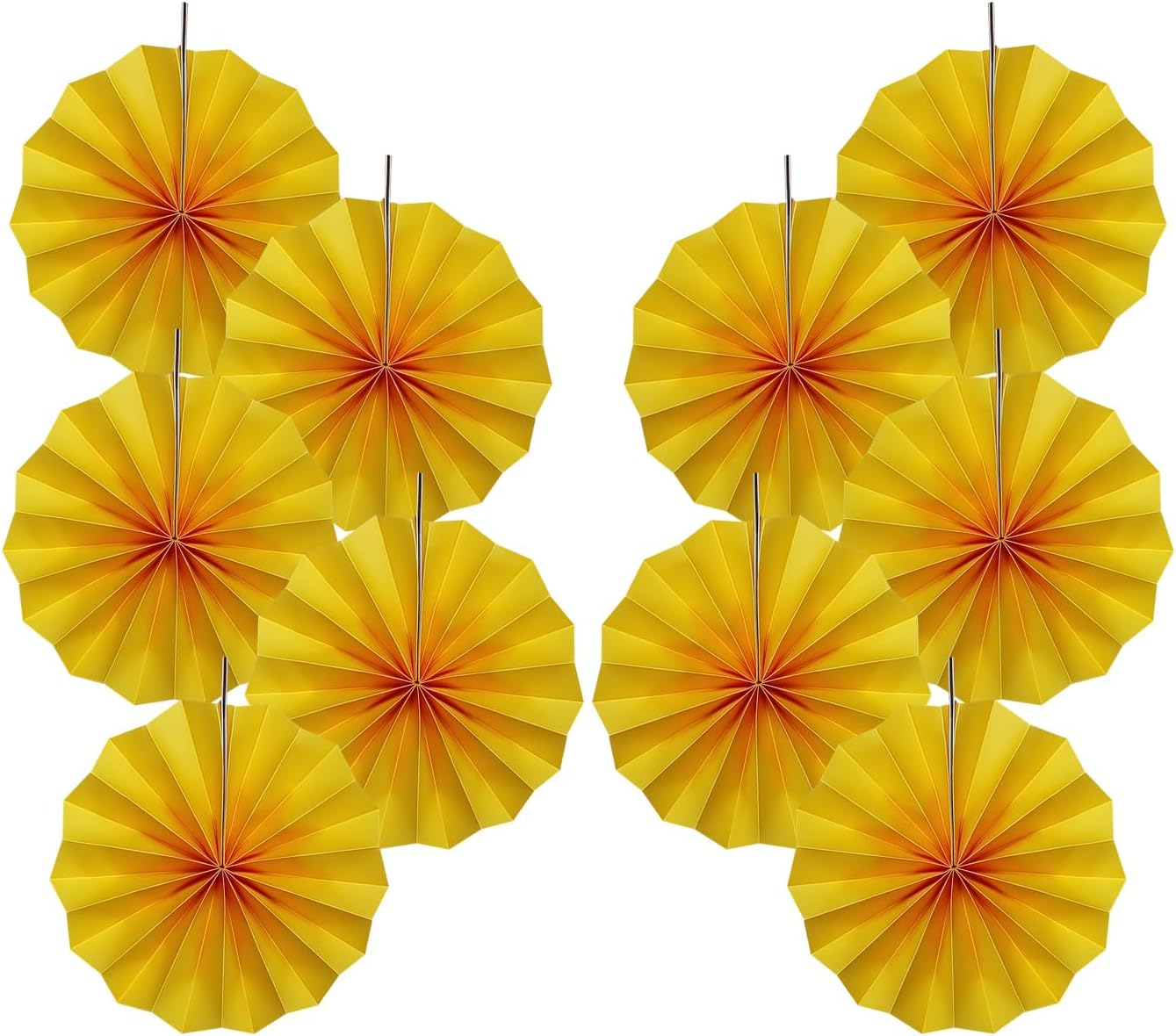 Yellow Birthday Decorations,DIY Yellow Paper Fans Hanging Decoration ,Party Supplies Party Fans 8in, Wedding Graduation Events Accessories 30 Color DIY Set (Yellow)