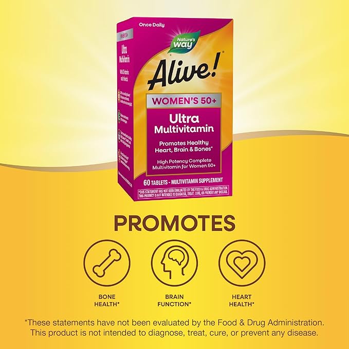 Nature’s Way Alive! Women’s 50+ Ultra B12, Gluten-Free, 60 Tablets