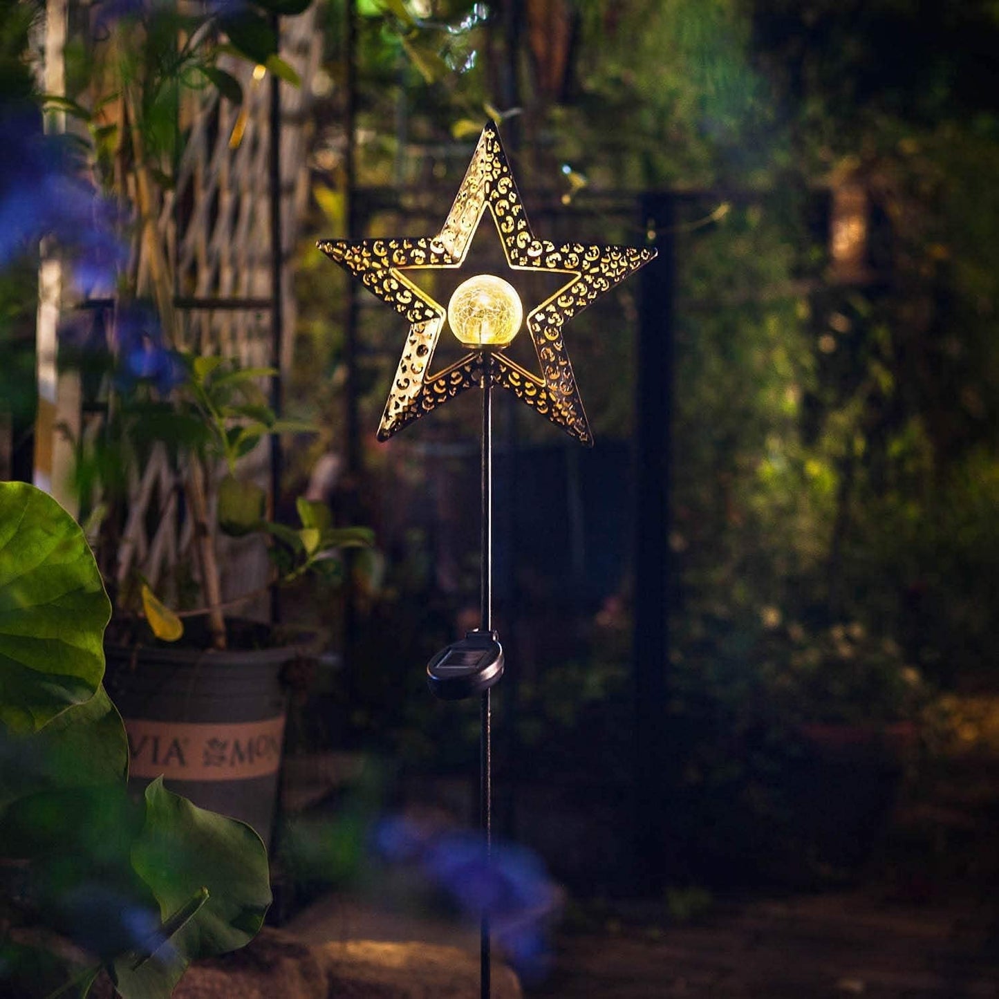 TAKE ME Star Solar Lights Garden Outdoor Decor Waterproof Metal Solar Stakes Lights for Patio Yard Walkway Lawn Patio Mothers Day Garden Gifts Mom Wife Grandma