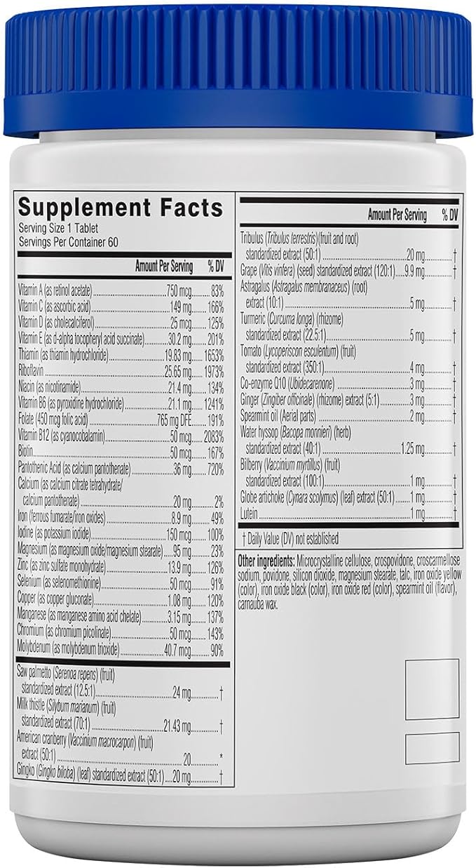 Swisse Daily Multivitamin for Men 50 39 Vitamins, 50+ Multivitamins 60 Tablets