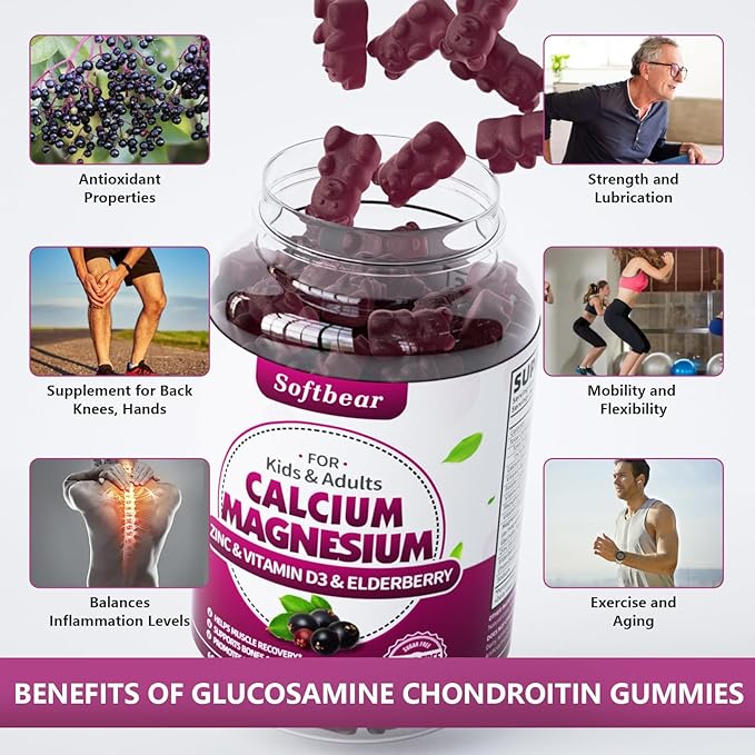 Glucosamine Chondroitin Gummies, Veagn Sugar Free 120 Gummies