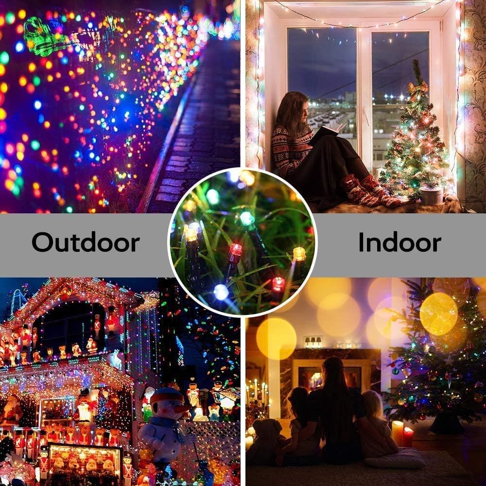 Joomer Solar Christmas Lights, 2 Pack Total 144 FT 400 LED 8 Modes Waterproof Solar Christmas Lights Outdoor for Christmas Decorations (Multicolor)
