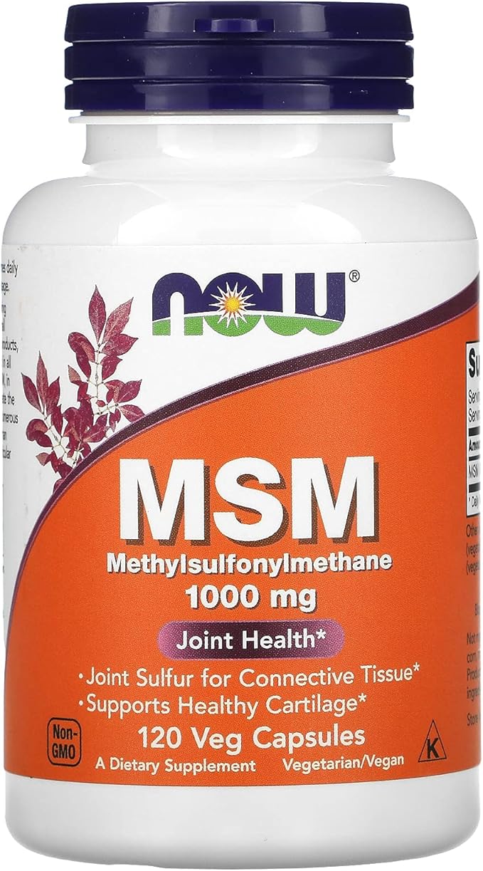 NOW Supplements, MSM (Methylsulfonylmethane) 1,000 mg, 120 Veg
