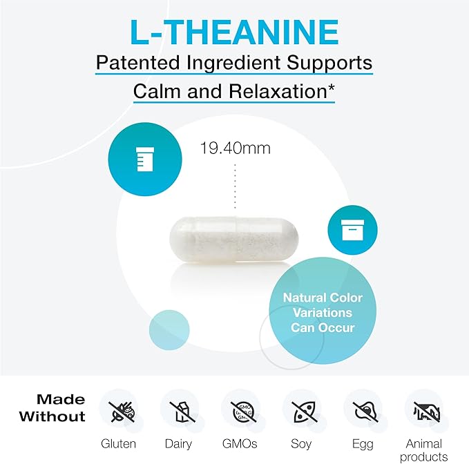 XYMOGEN L-Theanine - Patented Suntheanine L theanine 400mg Per Serving - Amino Acid Supplement to Support Calm + Relaxation without Drowsiness, Liver Health (120 Capsules)
