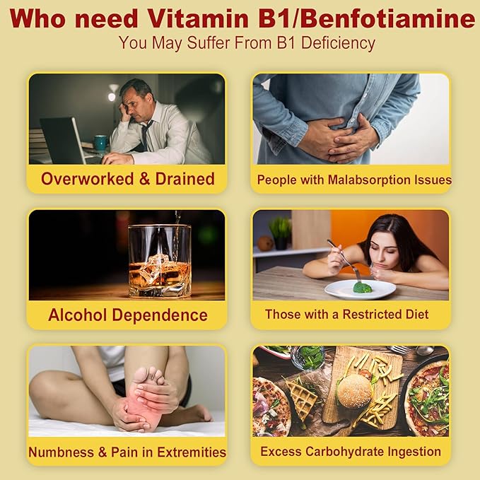 Vitamin B1 Gummies Benfotiamine 500mg B1 B6 B6 B12 B12 Complex, B1 Vitamins 2 Pack