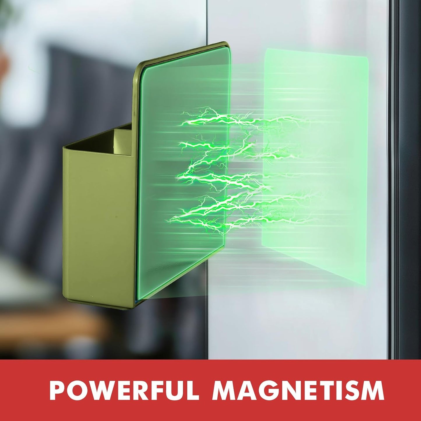 BEYGORM 2 Pack Plastics Magnetic Pen Holder for Refrigerator, Dry Erase Marker Holder for Whiteboard,Magnet School Locker Organizer Accessories, Pencil Cup, Pen Caddy (Army Green)