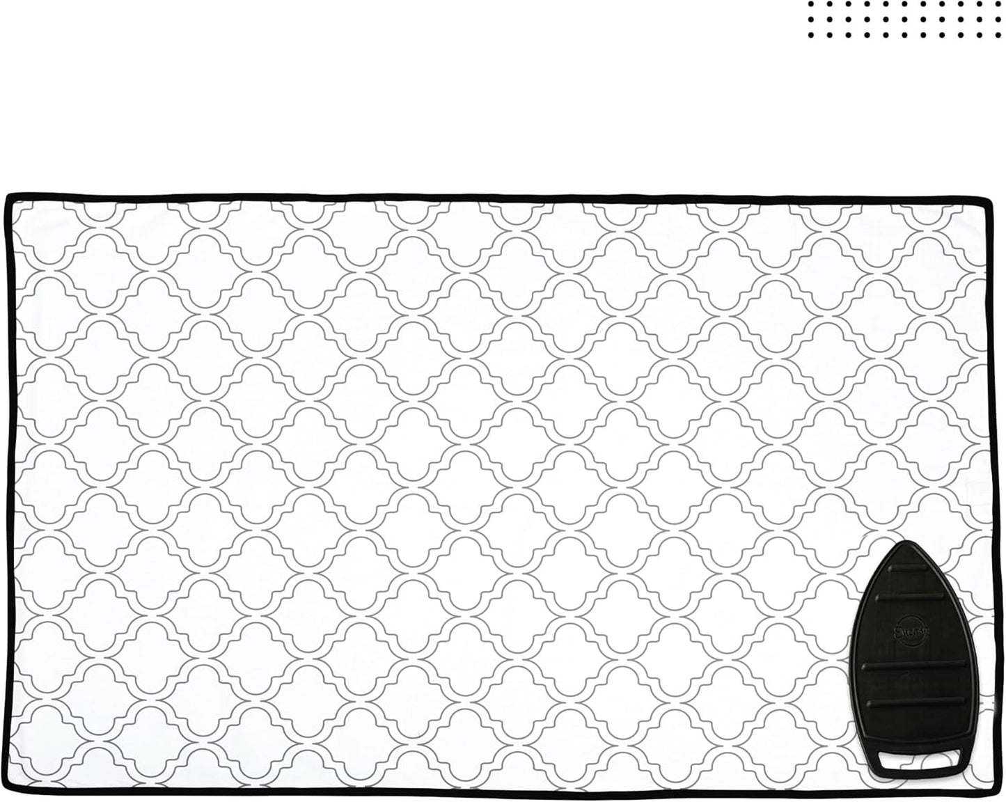 Encasa Homes Ironing Mat/Pad (Large 48"x28") with 3mm Padding & Silicone Iron Rest for Steam Pressing on Tabletop or Bed - Heat Resistant, Portable, Quilting & Travel Blanket - White Tiles